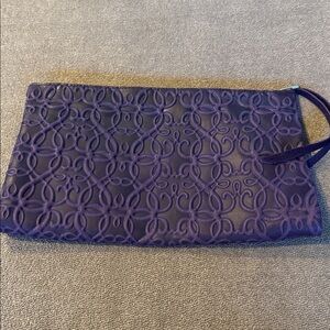 Alex and Ani Gabriel Embossed Leather Fold Over Purple Clutch (TD)
